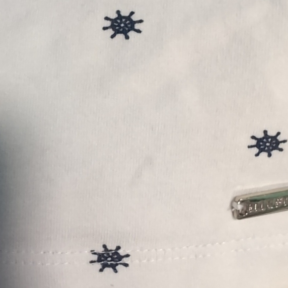 Tommy Hilfiger Blue And White Ship Wheel Design Mini Shirt Dress - Picture 12 of 15